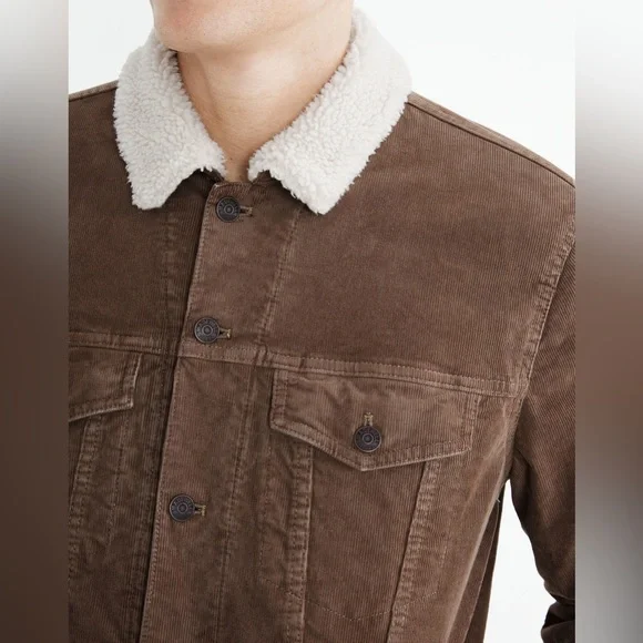 Madewell Brown Corduroy Sherpa Jacket